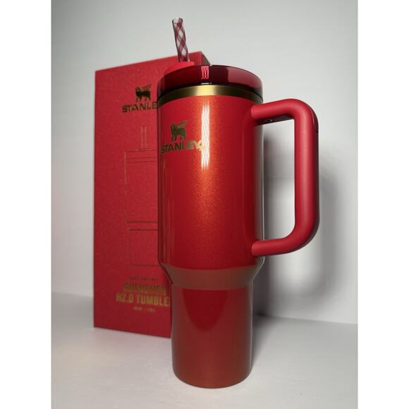Stanley 2024 Holiday Exclusive SCARLET TINSEL 40oz Flowstate Tumbler BNWT BNIB - Picture 2 of 7